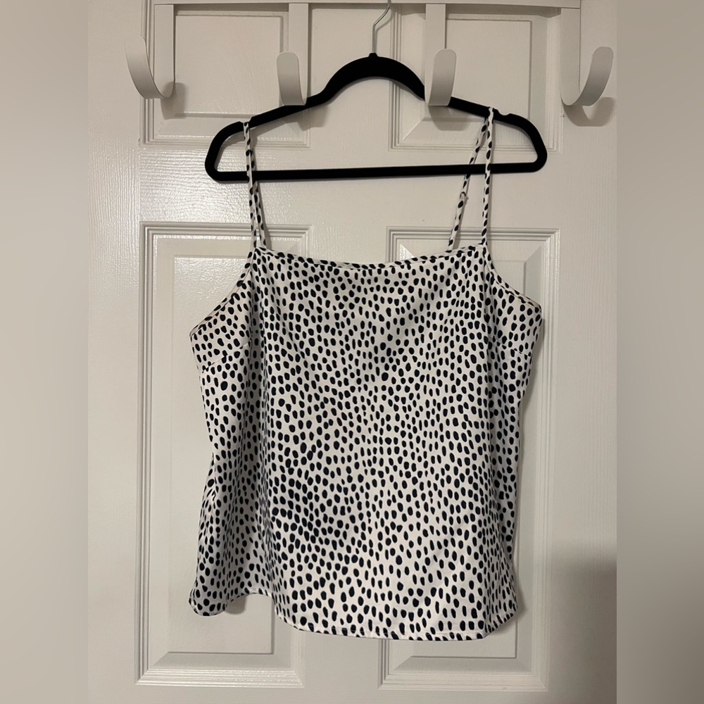 Blue Polka Dot Silky Tank